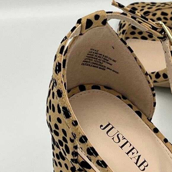 JUSTFAB Women's Kyla Block Heeled Pump in Cheetah Print Size 8.5E - Picture 5 of 7